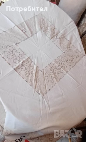 Покривка за кръгла маса с бродерия, снимка 3 - Други - 51406796