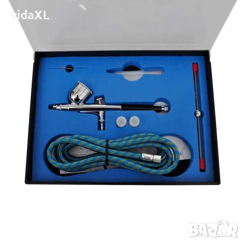 vidaXL Комплект аерограф и компресор с 3 пистолета, снимка 3 - Компресори - 56146035