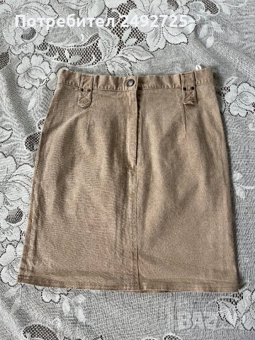 Пола дънкова, бежово, снимка 1