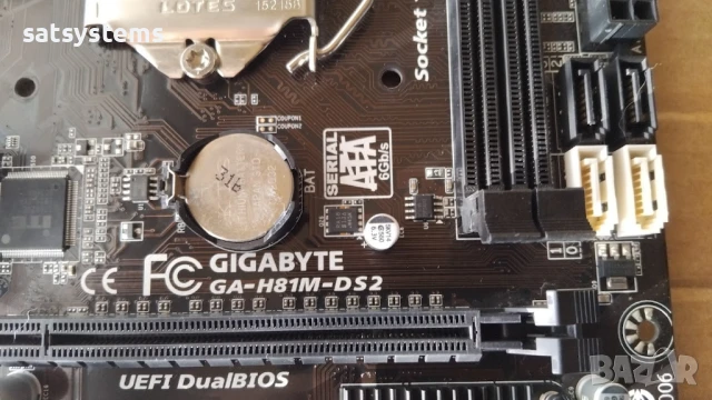 Дънна платка Gigabyte GA-H81M-DS2 Socket LGA1150 CPU+FAN, снимка 4 - Дънни платки - 50693565