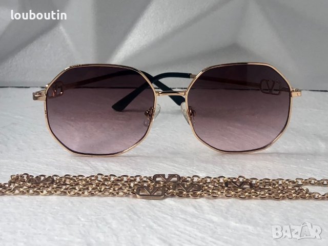 Valentino дамски слънчеви очила Осмоъгълник с верижка синджир, снимка 9 - Слънчеви и диоптрични очила - 41775475