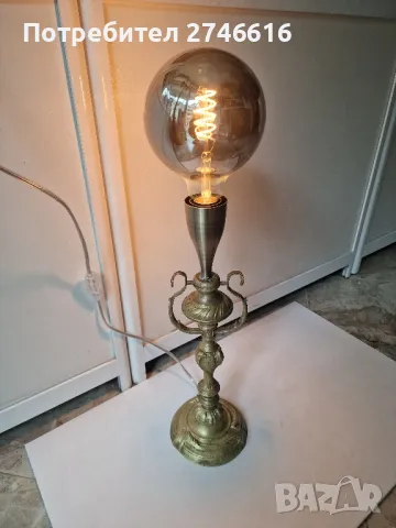 Бронзова настолна лампа ретро., снимка 5 - Антикварни и старинни предмети - 49533489