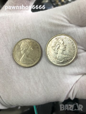 Сребърни монети Canada 50 cents, 1965-1966, снимка 1 - Нумизматика и бонистика - 40504695