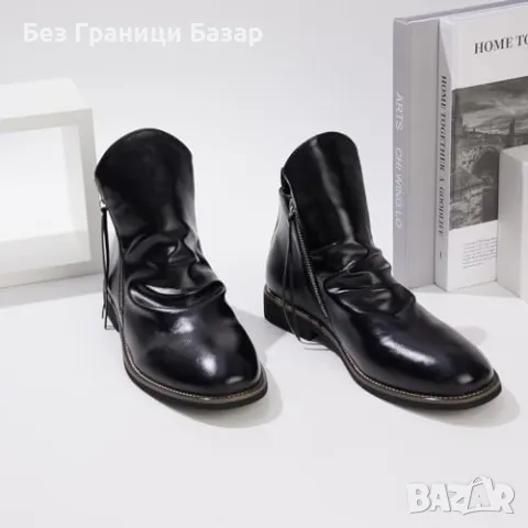 Нови Мъжки кожени ботуши с двоен цип - комфорт и модерен дизайн 42 номер, снимка 5 - Други - 48619899