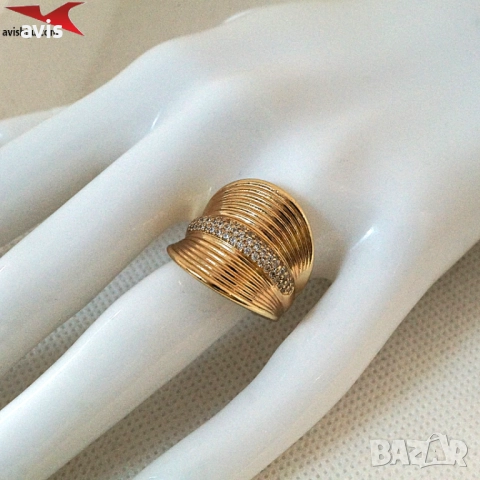 Пръстен с 14К златно покритие 224833, снимка 4 - Пръстени - 52910009