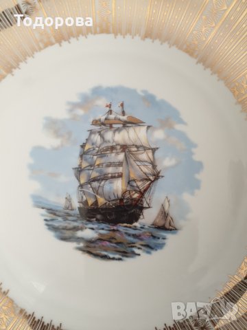 Порцеланова чиния-Бавария с богата позлата, снимка 3 - Чинии - 35873336