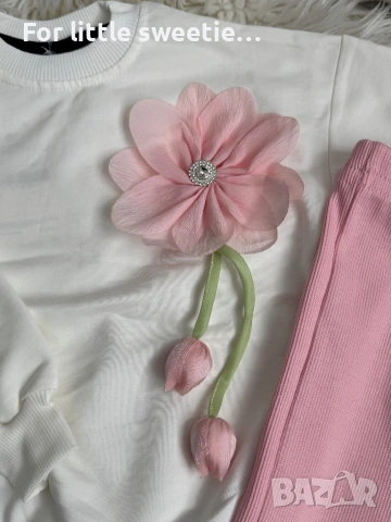 Пролетен сет с нежно 3D цвете 🌸, снимка 2 - Детски комплекти - 53827152