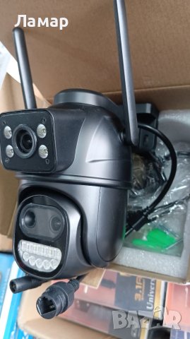 Двойна камера с двойна леща 8 zoom зум WiFi iCSee безжична камера 9MP, снимка 3 - IP камери - 50484891