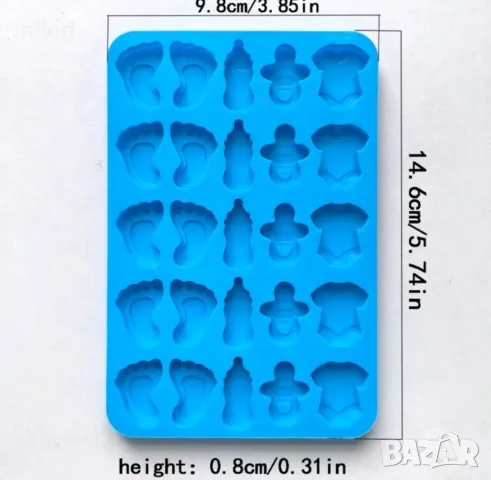 Бебешки крачета крака крак биберон шише бутилка боди малки силиконов молд форма фондан шоколад бонбо, снимка 3 - Форми - 48395526