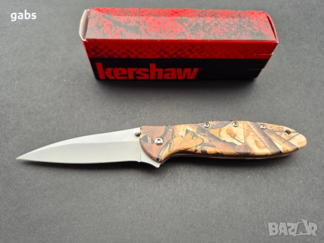 Сгъваем джобен нож Kershaw Leek Camo Assisted Flipper KS1660, снимка 3 - Ножове - 52307264
