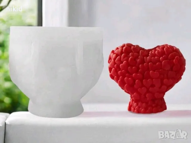 3D сърце от сърца на стойка силиконов молд форма фондан шоколад смола гипс свещ сапун
