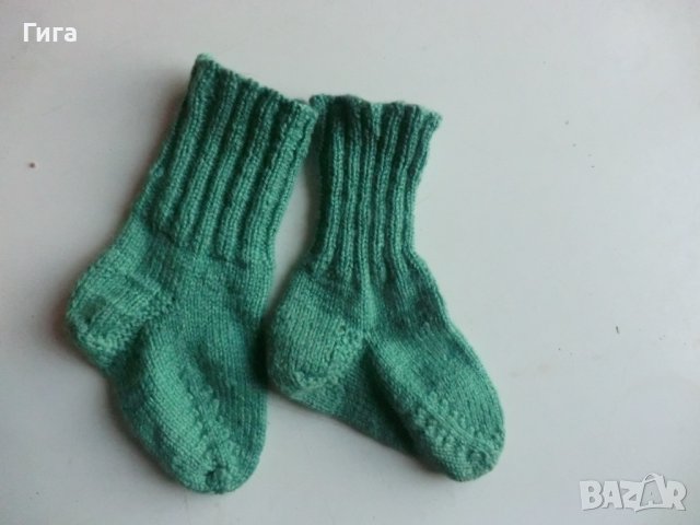 зелени плетени чорапи ходило 14, конч 16, снимка 2 - Чорапи - 39294848