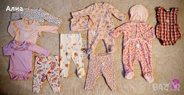 Лот от бодита, клинчета, ританки, гащеризони-21части - намаление, снимка 11 - Комплекти за бебе - 53711611