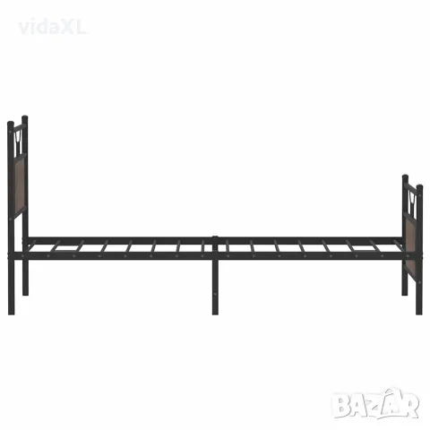 vidaXL Рамка за легло без матрак кафяв дъб 80x200 см инженерно дърво, снимка 7 - Спални и легла - 56147483
