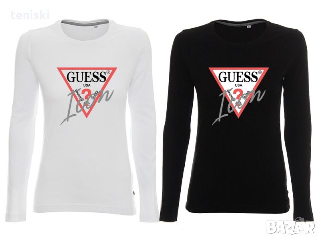 Дамска блуза тениска GUESS принт Модели и размери , снимка 3 - Блузи с дълъг ръкав и пуловери - 34138565