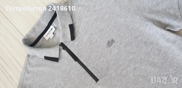 Lacoste 3/4 Zip  Pique Stretch Cotton Slim Fit Mens Size 5 - L НОВО! ОРИГИНАЛ! Мъжка Тениска!
