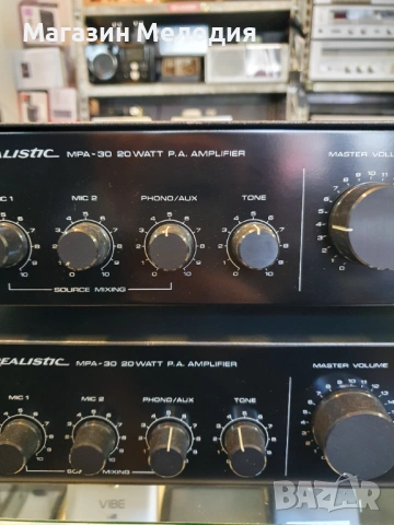 Усилвател Realistic MPA-30 В отлично техническо и визуално състояние., снимка 4 - Ресийвъри, усилватели, смесителни пултове - 47520019