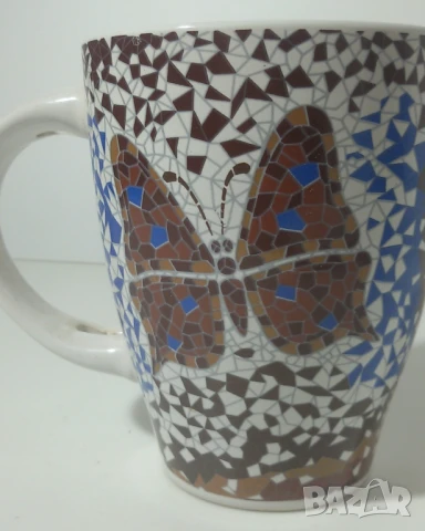 Чаша с мозайка с пеперуда и гущер, снимка 4 - Чаши - 51139852