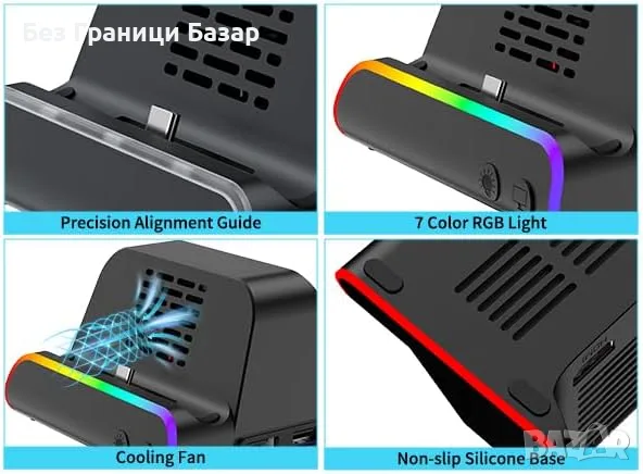 Нова ТВ докинг станция за Nintendo Switch 2 4K HDMI бързо зареждане USB 3.0 100W PD, снимка 4 - Аксесоари - 56211204