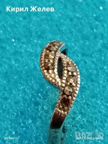 Разкошен скъпоценен сребърен пръстен с ювелирно инкрустирани кристали 52353, снимка 3 - Пръстени - 52707658