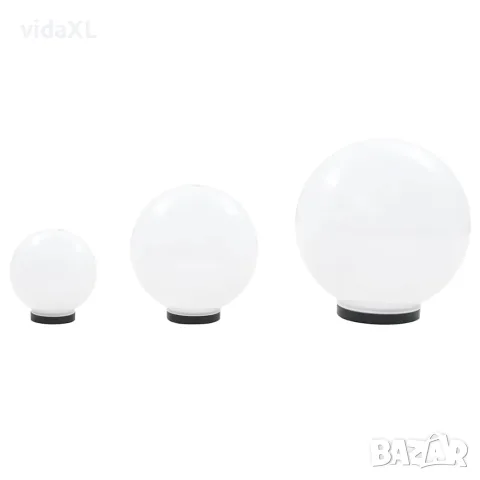 vidaXL Градински сфери за LED лампи, 3 бр, 20/30/40 см, PMMA, снимка 4 - Външни лампи - 56147609