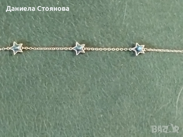 Сребърна гривна с три звезди Сваровски , снимка 3 - Гривни - 52162332