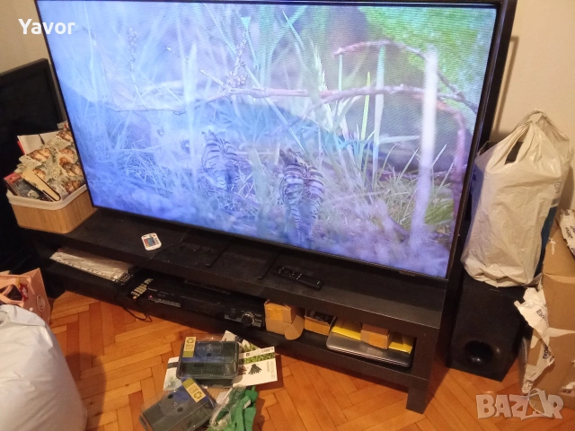 Телевизор QLED SAMSUNG 55 инча, работещ, със забележка, снимка 2 - Телевизори - 53622756