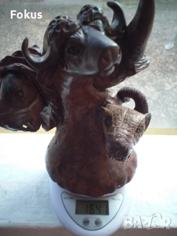 Невероятна уникална статуетка дърво абанос африка животни, снимка 9 - Антикварни и старинни предмети - 53503613