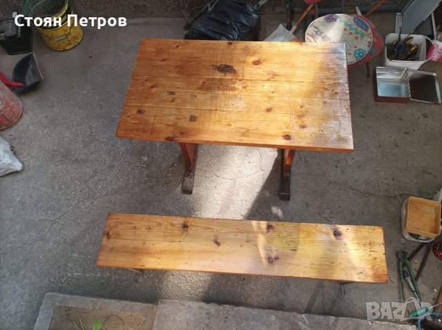 Дървена маса с пейка, снимка 7 - Маси - 41280823