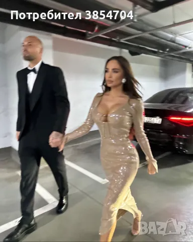 Рокля с пайети*S*Nude sequined dress 16Arlington, снимка 14 - Рокли - 48105730