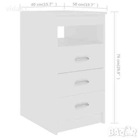vidaXL Бюро, бяло, 140x50x76 см, инженерно дърво, снимка 10 - Бюра - 56146586