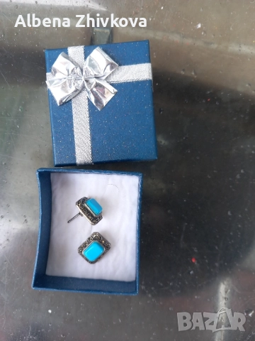 обеци сребро с матказити