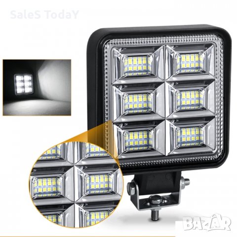 Халоген за джип 108,5/108,5мм., LED, 10-30 V, 5000Lm, 3000К, снимка 2 - Аксесоари и консумативи - 34423467