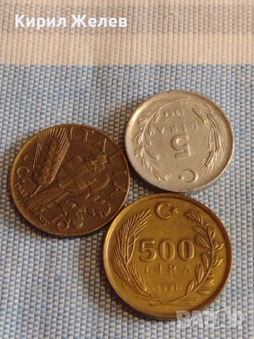 Три монети 10 чентезими 1941г. Италия / две Турски монети за КОЛЕКЦИЯ ДЕКОРАЦИЯ 32018