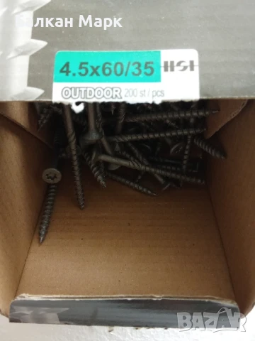 Dyna Plus Outdoor C4 – Винтове за дърво ,външна употреба, тип торнадо (4.5x60 мм, 200 бр), снимка 2 - Железария - 50820789