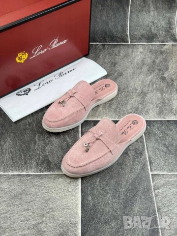 чехли от естествен велур loro piana , снимка 2 - Чехли - 50983214