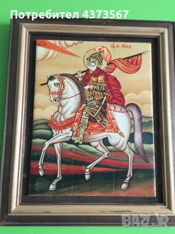 Икона "Свети Мина" – художник Светлозар Жеков, Керамика, снимка 2 - Икони - 49299580
