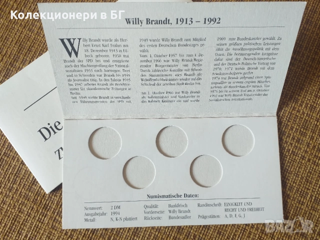 ХОЛДЕР ЗА СЪХРАНЕНИЕ НА 5 МОНЕТИ ОТ 2 МАРКИ ГЕРМАНИЯ /виж описанието/, снимка 3 - Нумизматика и бонистика - 53757097