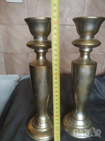 два посребрени свещници-комплект, снимка 2 - Антикварни и старинни предмети - 35765348