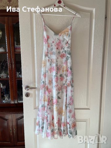 Нова ефирна дълга елегантна рокля флорален принт нежни цветя , снимка 1 - Рокли - 41612577