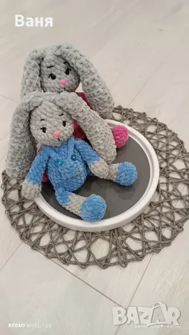 Плетено зайче, снимка 13 - Плюшени играчки - 47111315