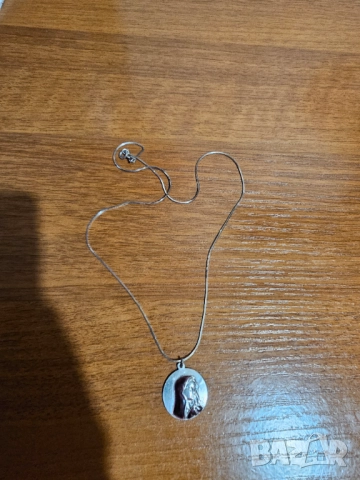 Старинен сребърен медальон Дева Мария, богородица с емайл  сребърна икона на богодорица сребро, снимка 3 - Колиета, медальони, синджири - 51968582