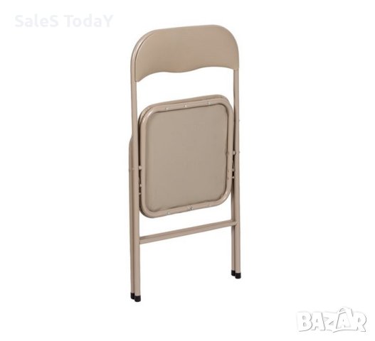 Сгъваем стол, 47x43,5x80см, метал и еко кожа, черен, снимка 2 - Столове - 42414846