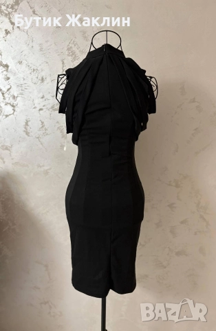 Елегантна черна рокля , снимка 2 - Рокли - 52672368