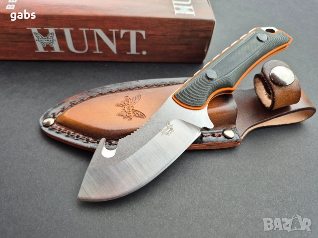 Нож Benchmade 15018 Hunt Saddle Mountain Skinner с кожена кания, снимка 8 - Ножове - 52309638