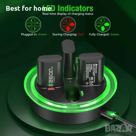 Xbox Controller 4 батерии и докинг станция от Powerextra, снимка 5 - Аксесоари - 49020854