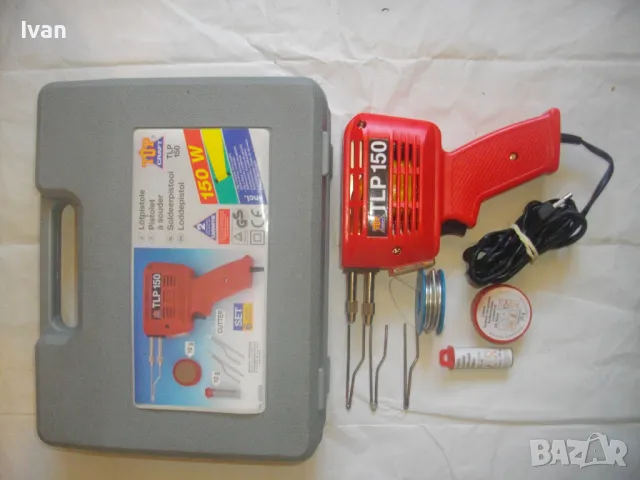 НОВ 150 вата Немски Индукционен електрически ПОЯЛНИК Пълен комплкт 3 Човки Top Craft TPL 150, снимка 2 - Поялници и запояване - 47402294