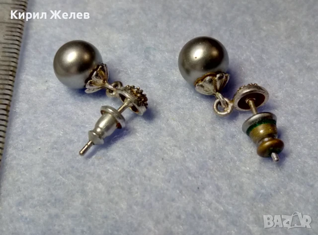 СИМПАТИЧНИ СКЪПОЦЕННИ ВИНТИДЖ АРТ ПОСРЕБРЕНИ ОБЕЦИ от БЛАГОРОДНА СТОМАНА с ИСКРЯЩИ ЦИРКОНИ 38367, снимка 4 - Обеци - 50530781