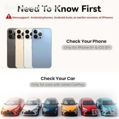 Нов VORTNEXUS M1 Безжичен CarPlay Конвертор за Колата – iOS 10+ адаптер, снимка 7 - Друга електроника - 50555522