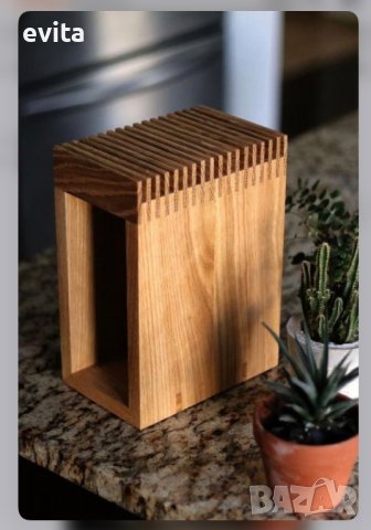 Бутикови стойки за ножове – ръчна изработка от естествено дърво, снимка 4 - Аксесоари за кухня - 39389227